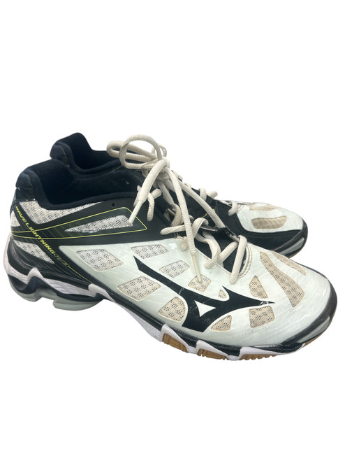 Vist Large View of Product Image Which is Used Mizuno WAVE LIGHTNING VB VB Shoes Adult White And Black Senior 8.5