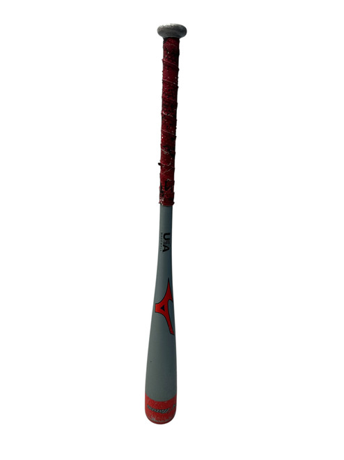 Vist Large View of Product Image Which is Used Mizuno PWR ALLOY BB/SB USA 2 5/8 Bat Grey And Red 28"