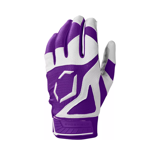 Vist Large View of Product Image Which is New Evoshield SRZ-1 Baseball and Softball Batting Gloves Purple- Adult SM