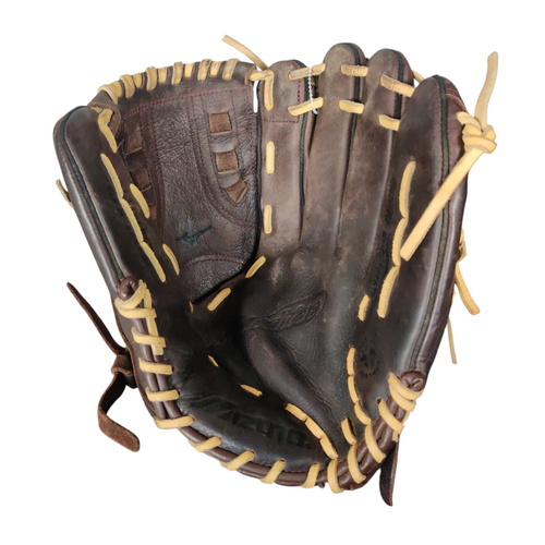 Vist Large View of Product Image Which is Used Mizuno GFN 1300S1 Slowpitch Softball Glove Right Hand Throw Brown 13"
