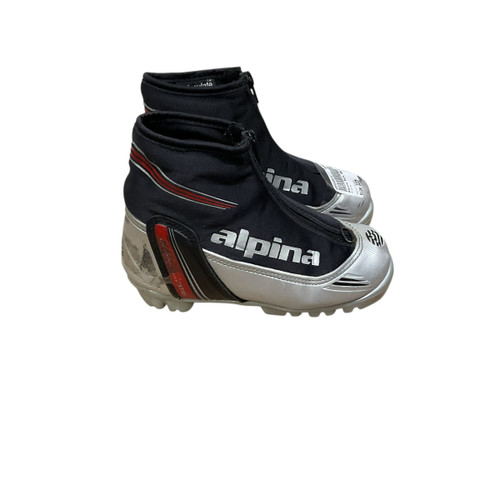 Vist Large View of Product Image Which is Used Alpina Boys NNN XC Ski Boots Black JR-01