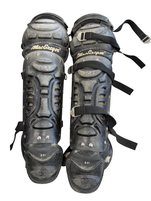 Vist Large View of Product Image Which is Used MacGregor SHIN GUARDS Catchers Leg Guards Black Intermed