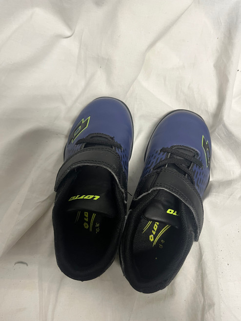 Vist Large View of Product Image Which is Used Lotto Soccer Indoor Shoes Navy Blue Youth 10.0