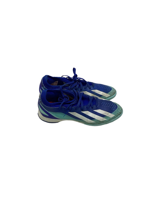 Vist Large View of Product Image Which is Used Adidas TURF RYL/CBL/WHT Soccer Cleats Navy Blue And Carolina Blue Junior 05.5