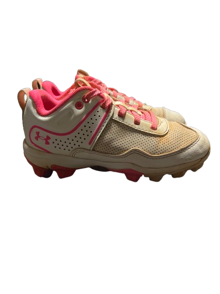 Vist Large View of Product Image Which is Used Under Armour SB PINK CLEAT BB/SB Cleats Pink And White Youth 13.0