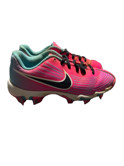 Vist Large View of Product Image Which is Used Nike NIKE FASTFLEX 13C PINK/BLUE BB/SB Cleats Carolina Blue And Pink Youth 13.0