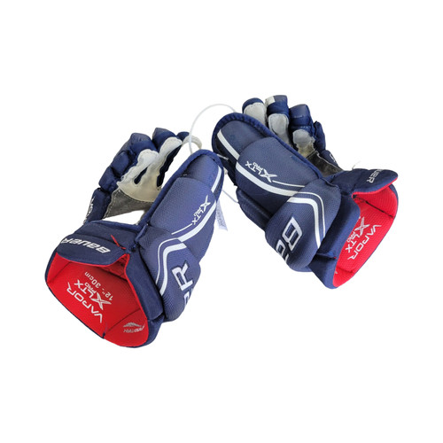 Vist Large View of Product Image Which is Used Bauer VAPOR LTX PRO GLOVES 12 Intermediate Gloves Navy Blue 12"