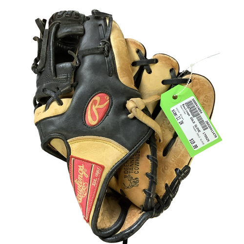 Vist Large View of Product Image Which is Used Rawlings GOLD GLOVE BB/SB Glove RH Throw Brown 11"