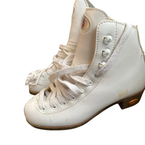 Vist Large View of Product Image Which is Used Riedell FIGURE SKATE Girls Figure Skate White Junior 02