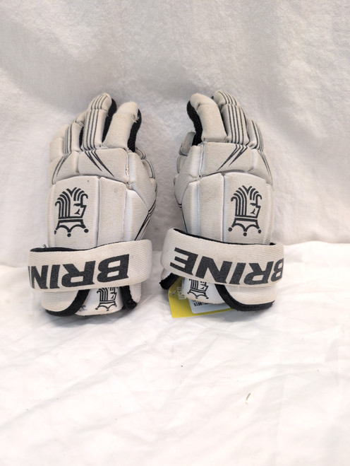 Vist Large View of Product Image Which is Used Brine UPRISING Lacrosse Gloves Mens Black And White 10"