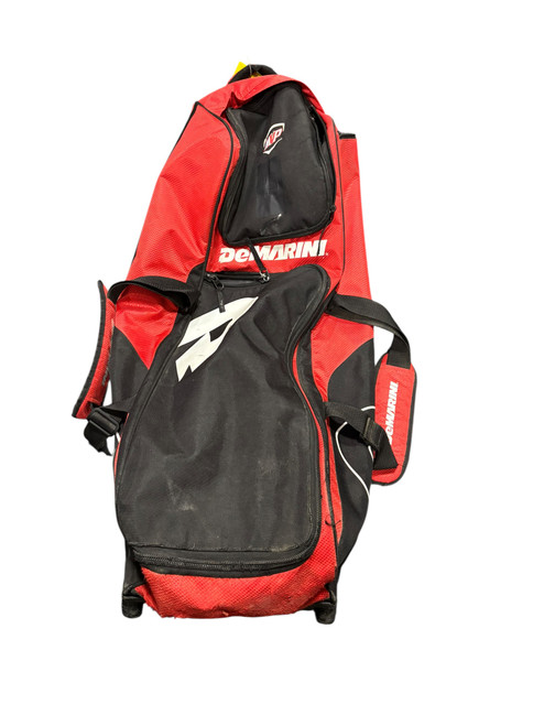 Vist Large View of Product Image Which is Used Demarini WHEEL BAG BB/SB Player Wheeled Bag White/Black/Red