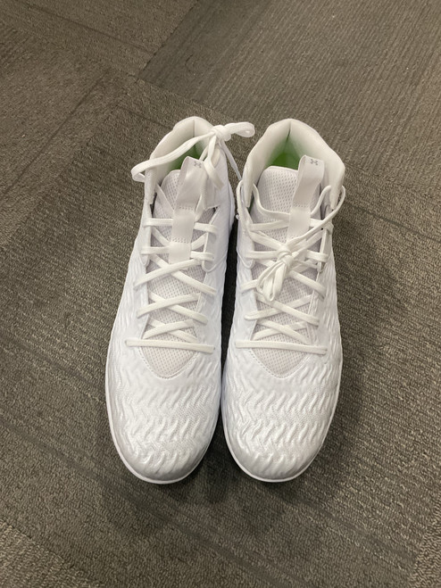 Vist Large View of Product Image Which is Used Under Armour SPOTLIGHT MID Adult FB Cleats White Senior 13.5