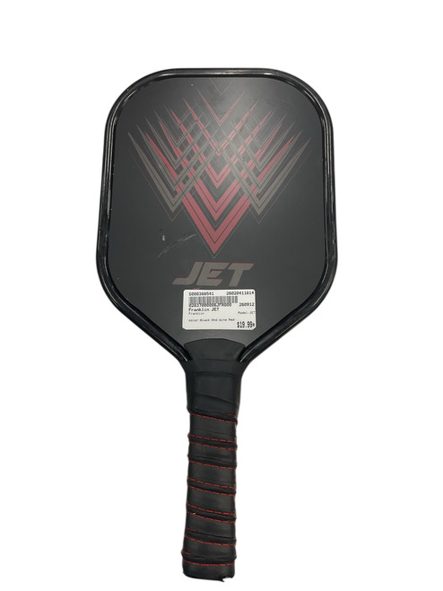Vist Large View of Product Image Which is Used Franklin JET Pickleball Racquet Black And Wine Red