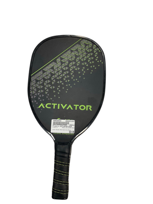 Vist Large View of Product Image Which is Used Franklin ACTIVATOR BLUE Pickleball Racquet Black And Carolina Blue