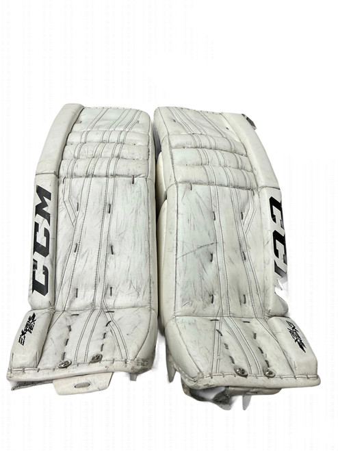 Vist Large View of Product Image Which is Used CCM EXTREME FLEX 2 Goalie Leg Pads Senior White 34"