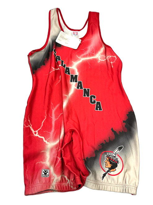 Vist Large View of Product Image Which is Used Brute SINGLET Wrestling Singlet Red LG