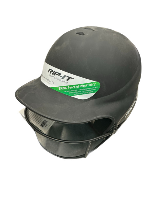 Vist Large View of Product Image Which is Used RIP-IT BATTING HELMET W/CAGE Batting Helmet w/Mask Black M/L