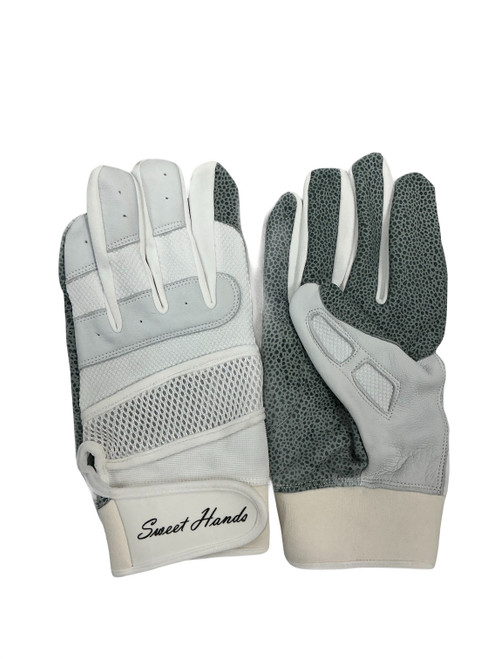 Vist Large View of Product Image Which is Used SWEET HANDS BB/SB Batting Gloves White XL