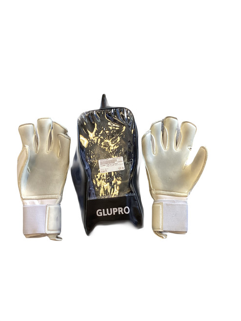 Vist Large View of Product Image Which is Used GLUPRO GOALIE GLOVES Soccer Goalie Gloves White 8