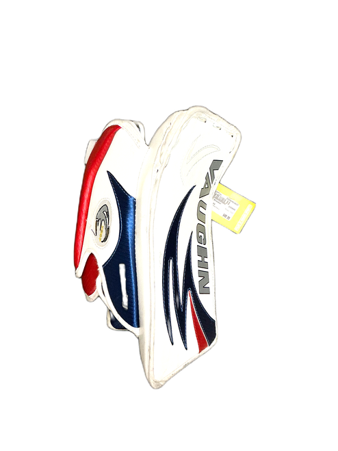 Vist Large View of Product Image Which is Used Vaughn 7207 Junior Goalie Blocker White/Red/Navy