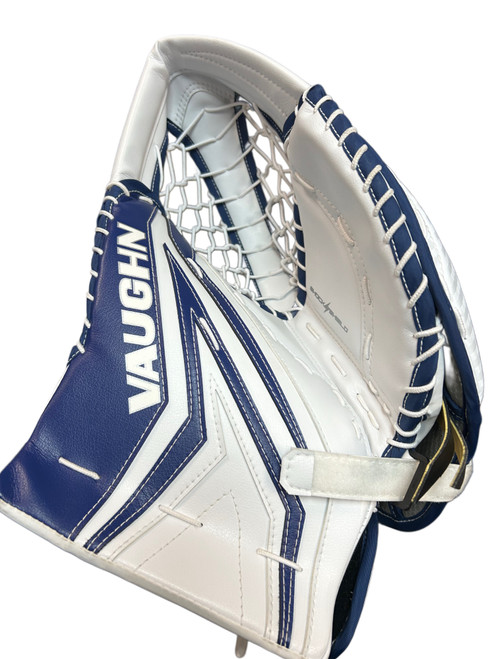 Vist Large View of Product Image Which is Used Vaughn SLR3 PRO Senior Goalie Catcher White And Royal Blue