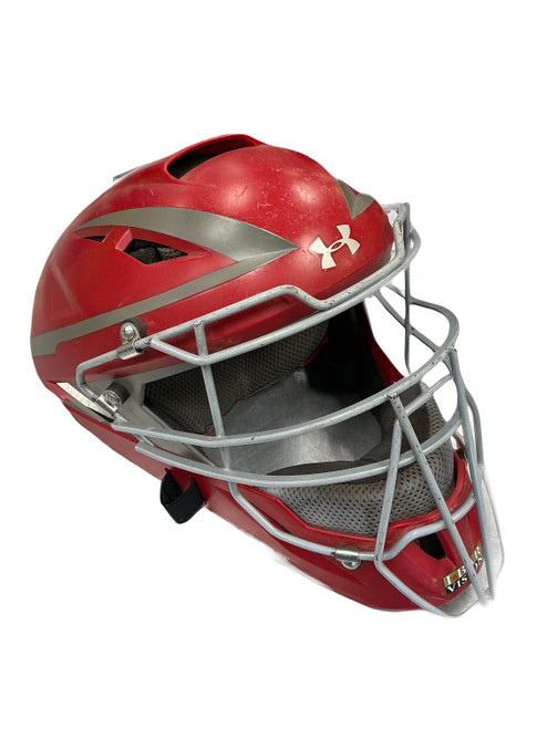 Vist Large View of Product Image Which is Used Under Armour UAHC3-AP Catchers Mask Red