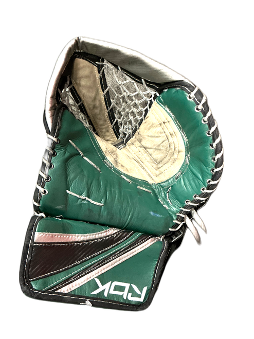 Vist Large View of Product Image Which is Used Reebok PREMIER Senior Goalie Catcher Dark Green
