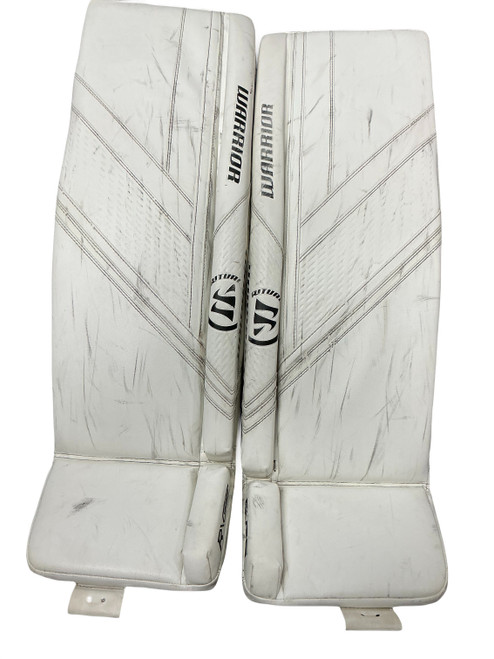 Vist Large View of Product Image Which is Used Warrior RITUAL G6 PRO+ Goalie Leg Pads Senior White 36"