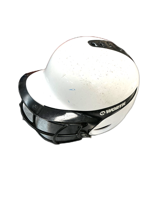 Vist Large View of Product Image Which is Used Worth BATTING HELMET\CAGE Batting Helmet w/Mask White One Size