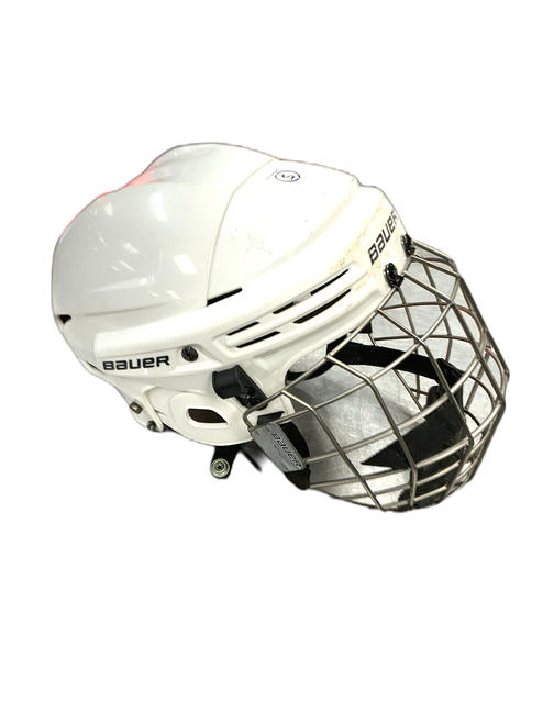 Vist Large View of Product Image Which is Used Bauer 2100 Helmet Cage Combo White SM