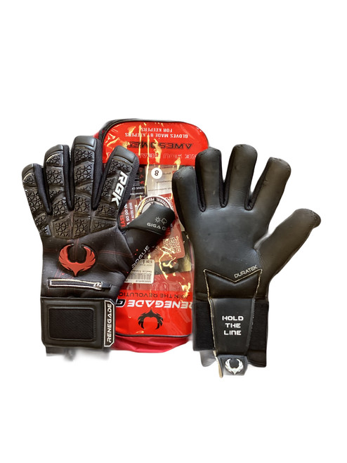 Vist Large View of Product Image Which is Used RENEGADE GK Soccer Goalie Gloves Black 8