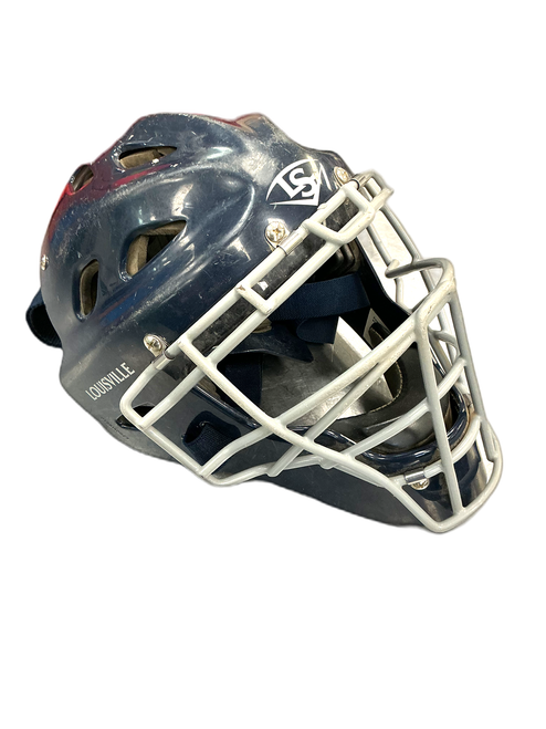 Vist Large View of Product Image Which is Used Louisville Slugger MASK Batting Helmet No Mask Navy Blue SM