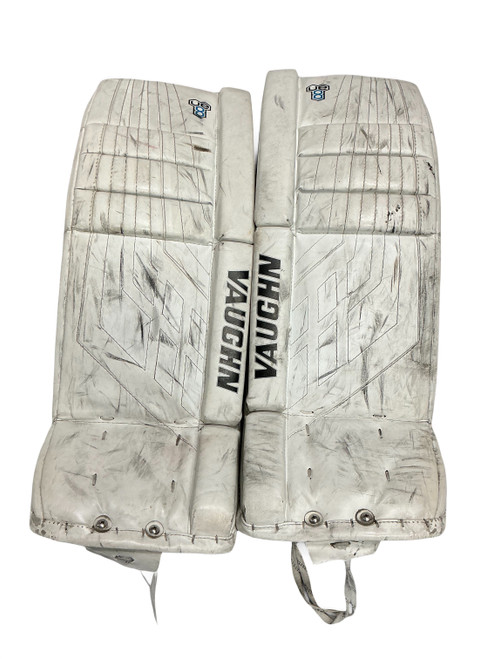 Vist Large View of Product Image Which is Used Vaughn VE8 Goalie Leg Pads Junior White 26"