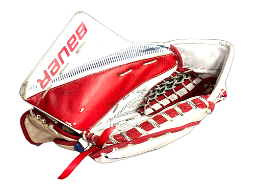 Vist Large View of Product Image Which is Used Bauer S27 Senior Goalie Catcher White/Red/Navy