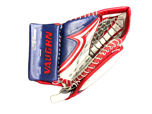 Vist Large View of Product Image Which is Used Vaughn PRO V ELITE Inter Goalie Catcher White/Red/Navy