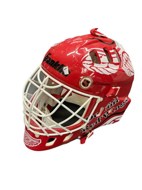 Vist Large View of Product Image Which is Used Franklin DETRIOT RED WINGS St Hcky Goalie Helmet Yth Red One Size