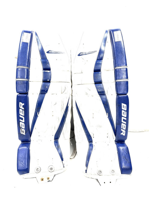 Vist Large View of Product Image Which is Used Bauer R5000 REACTOR Goalie Leg Pads Junior White 28"