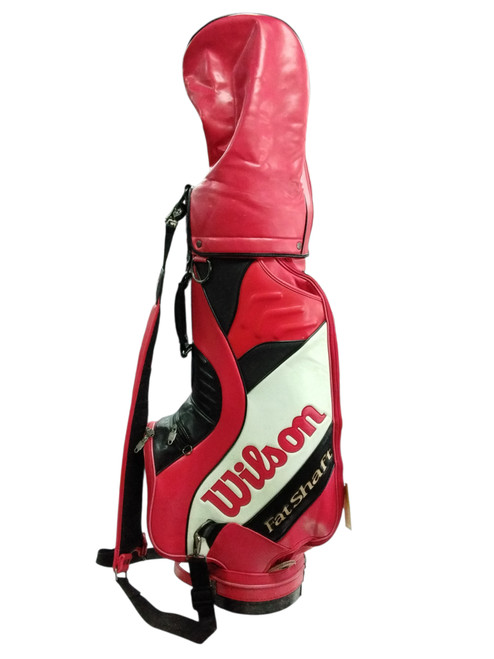 Vist Large View of Product Image Which is Used Wilson FAT SHAFT BAG W/ RAIN COVER Mens Cart Bag Red