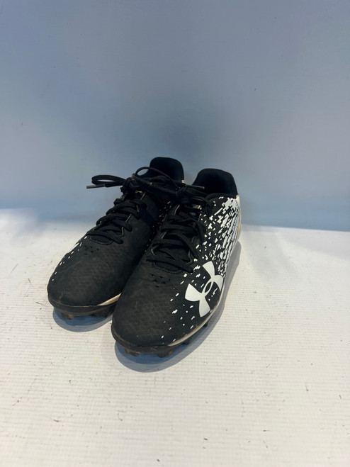 Vist Large View of Product Image Which is Used Under Armour BLACK/WHITE BB/SB Cleats Black Junior 03.5