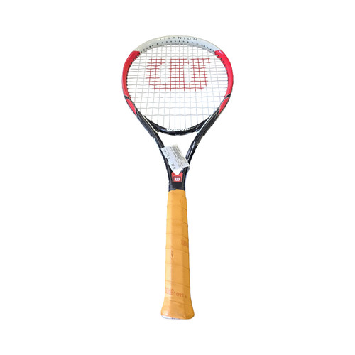 Vist Large View of Product Image Which is Used Wilson FEDERER Adult Tennis Racquet Black 4 3/8"