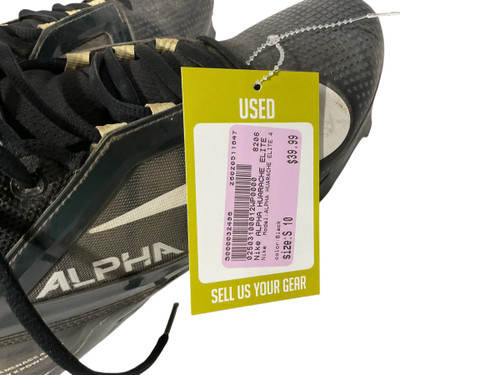 Vist Large View of Product Image Which is Used Nike ALPHA HUARACHE ELITE 4 BB/SB Cleats Black Senior 10