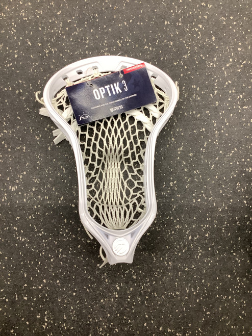 Vist Large View of Product Image Which is Used Maverik OPTIK 3 STRUNG NEW Mens Lacrosse Head White