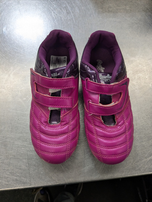 Vist Large View of Product Image Which is Used Rawlings BASEBALL CLEATS BB/SB Cleats Pink Junior 02