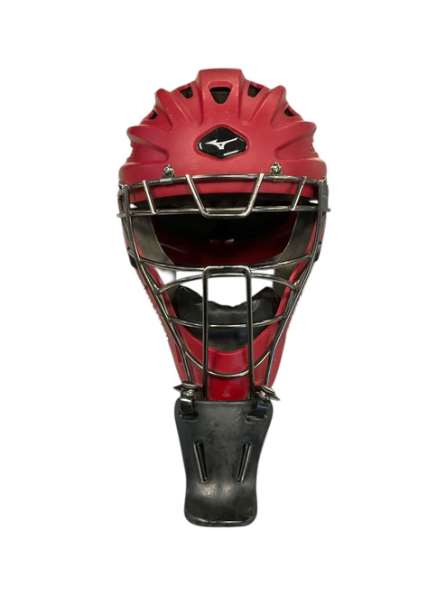 Vist Large View of Product Image Which is Used Mizuno SAMURAI Catchers Helmet w/Mask Red One Size