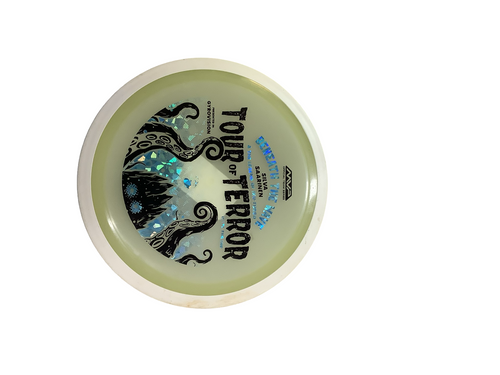 Vist Large View of Product Image Which is Used MVP TOUR OFTERROR BENEATH THE WAVE IKU TURSO Disc Golf Driver White 172g