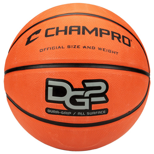 Vist Large View of Product Image Which is New Champro Dura-Grip 230 Rubber Basketball Comp Orange- Junior 27.5"
