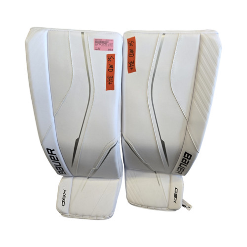 Vist Large View of Product Image Which is Used Bauer GSX LEG PADS SR MD 34+1 Goalie Leg Pads Senior White MD