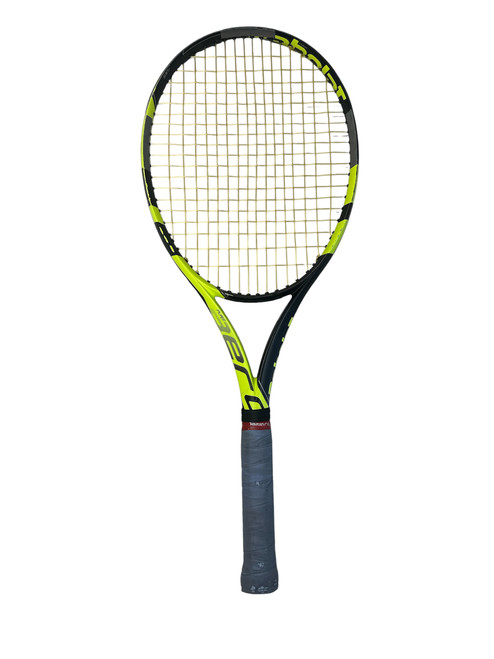 Vist Large View of Product Image Which is Used Babolat AERO PURE Adult Tennis Racquet Optic Yellow 4 3/8"