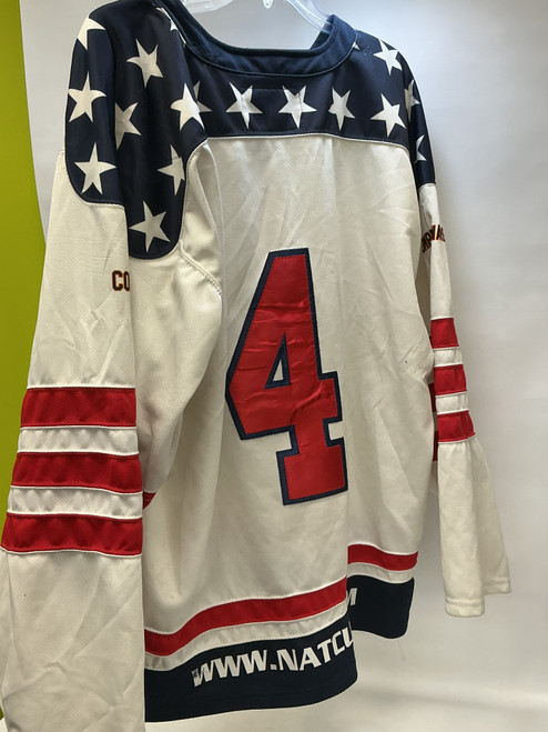 Vist Large View of Product Image Which is Used Hockey Uniform White/Red/Navy LG