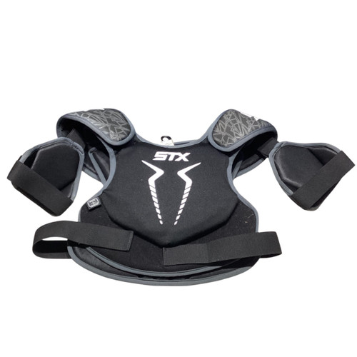 Vist Large View of Product Image Which is Used STX STALLION  75 SP Lacrosse Shoulder Pads Black LG